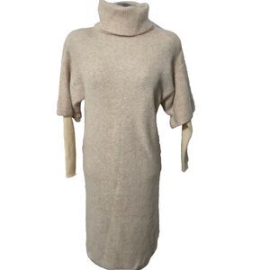 Vtg Liz Claiborne Lambswool Angora Rabbit Hair Ivory Dress Sweater S Petite